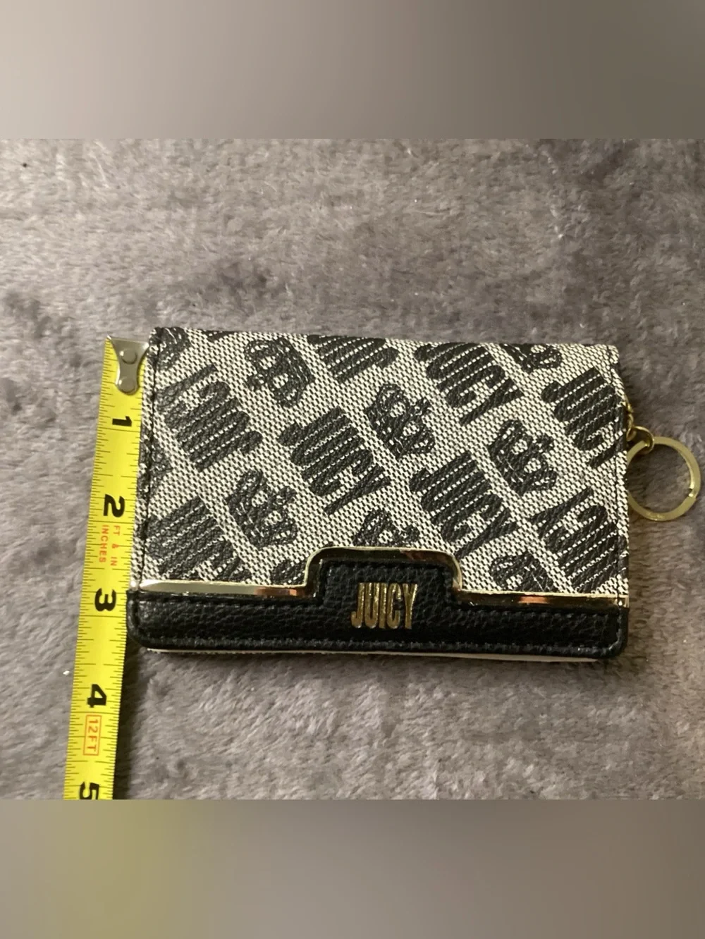 Juicy Couture Black & Cream Logo Fold Wallet